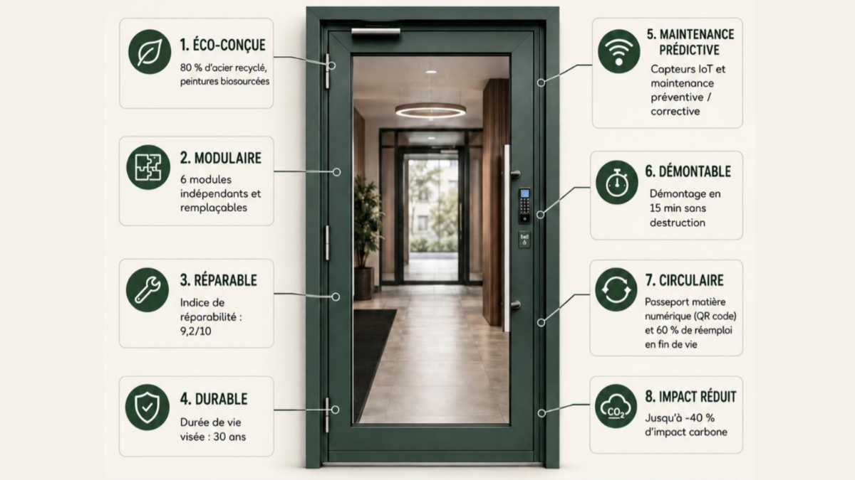 Projet de porte de hall circulaire de Janus France